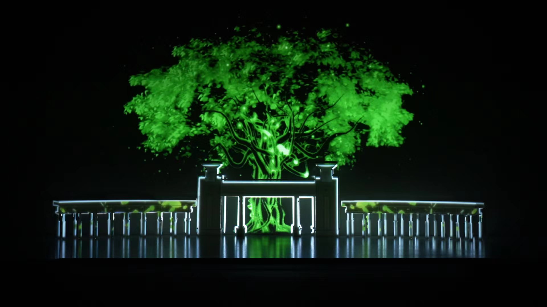 寧波財經學院校門“3D燈光秀”現場 學校供圖2.jpg